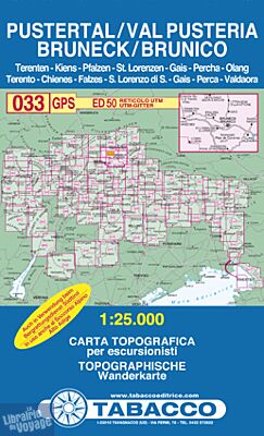 Tabacco - Carte de randonnées - 033 - Brunico e Dintorni