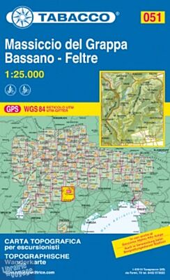 Tabacco - Carte de randonnées - 051 - Monte Grappa - Bassano - Feltre