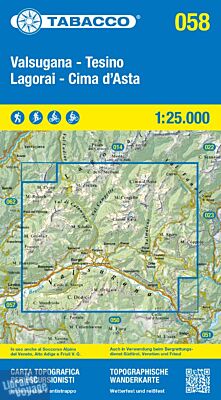 Tabacco - Carte de Randonnées - 058 - Valsugana - Tesino Lagorai - Cima d’Asta