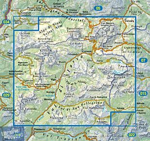 Tabacco - Carte de Randonnées - 06 - Val di Fassa Dolomiti Fassane	