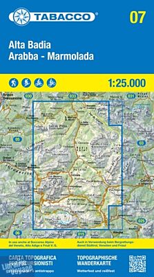 Tabacco - Carte de Randonnées - 07 - Alta Badia - Arabba - Marmolada