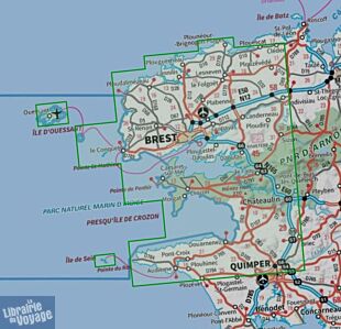 I.G.N - Collection Carte Top 75 - Pointe du Raz - Presqu'île de Crozon - Ouessant - Les Abers