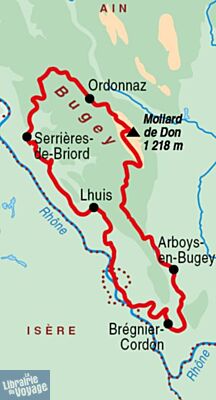 Topo-guide FFRandonnée - Topocarte Réf.T012 - Tour en Bugey, sud du massif jurassien