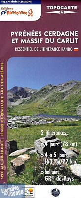 Topo-guide FFRandonnée - Topocarte Réf.T662 - Pyrénées Cerdagne et Massif du Carlit