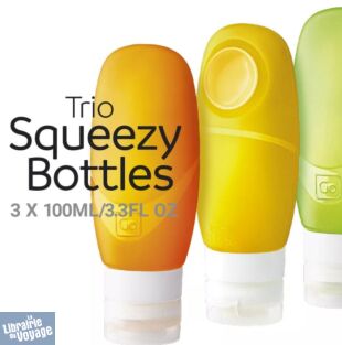 Go Travel - Ref.663.101 - Trio de flacon "Squezzy bottles" (Jaune/vert/orange)