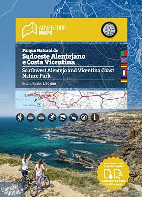 Adventure Maps - Carte de randonnées - Sudoeste Alentejano e costa Vicentina (Carte du Parc Naturel du Sud-Ouest de l'Alentejo et de la Côte Vicentina)