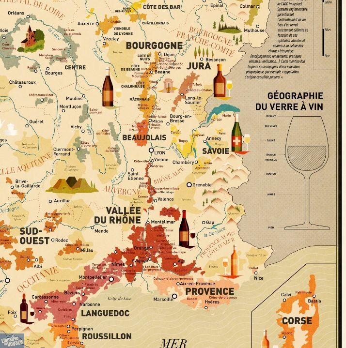Editions Hachette - Poster à déplier - La carte des vins de France