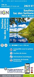 I.G.N - Carte au 1-25.000ème - Série bleue Top 25 - 2823ET - Saulieu - Lac des Settons - PNR du Morvan