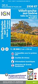 I.G.N - Carte au 1-25.000ème - TOP 25 - 2930 ET - Villefranche-sur-Saône - Vallée de l'Azergues - Beaujolaises