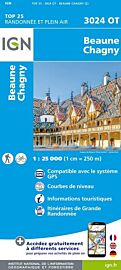 I.G.N - Carte au 1-25.000ème - TOP 25 - 3024 OT - Beaune - Chagny