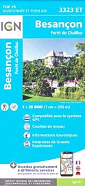 I.G.N - Carte au 1-25.000ème - TOP 25 - 3323 ET - Besançon - Forêt de Chailluz
