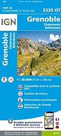 I.G.N - Carte au 1-25.000ème - TOP 25 - 3335 OT - Grenoble - Chamrousse - Belledonne