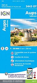 I.G.N - Carte au 1-25.000ème - Série bleue TOP 25 - 3443OT - Aups - Salernes