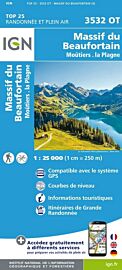 I.G.N - Carte au 1-25.000ème - Série bleue TOP 25 - 3532OT - Massif du Beaufortain - Moûtiers - La Plagne