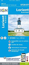I.G.N - Carte au 1-25.000ème - TOP 25 - 0720ET - Lorient - Île de Groix