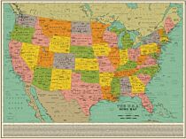 Dorothy - Carte Murale - USA song map (Carte des Etats-Unis des titres de chansons)
