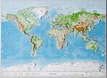 Géorelief - Carte du monde en relief (format A3) - En anglais