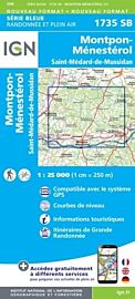 I.G.N. Carte au 1-25.000ème - Série bleue - 1735SB - Montpon-Ménestérol- Saint-Médard-De-Mussidan