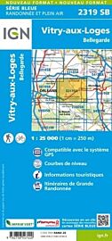 I.G.N. Carte au 1-25.000ème - Série bleue - 2319SB - Vitry-Aux-Loges - Bellegarde