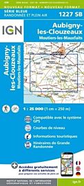 I.G.N. Carte au 1-25.000ème - Série bleue - 1227SB - Aubigny-Les-Clouzeaux- Moutiers les Mauxfaits