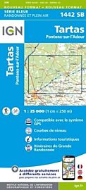 I.G.N. Carte au 1-25.000ème - Série bleue - 1442 SB - Tartas - Pontonx-Sur-L'adour