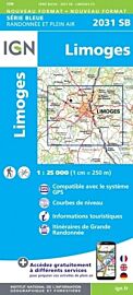 I.G.N - Carte au 1-25.000ème - Série bleue - 2031SB - Limoges