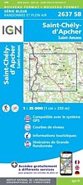 I.G.N. Carte au 1-25.000ème - Série bleue - 2637SB - Saint-Chély-D'apcher - Saint-Amans