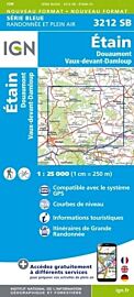 I.G.N - Carte au 1-25.000ème - Série bleue - 3212SB - Etain- Douaumont - Vaux-Devant-Damloup