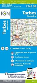 I.G.N. Carte au 1-25.000ème - Série bleue - 1745SB - Tarbes- Montastruc
