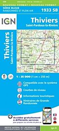 I.G.N - Carte au 1-25.000ème - Série bleue - 1933SB - Thiviers - Saint-Pardoux-La-Rivière