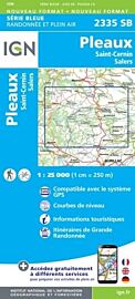 I.G.N - Carte au 1-25.000ème - Série Bleue - 2335SB - Pleaux - Saint-Cernin - Salers