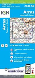 I.G.N - Carte au 1-25.000ème - Série bleue - 2406SB - Arras - Avesnes-Le-Comte