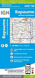I.G.N - Carte au 1-25.000ème - Série bleue - 2407SB - Bapaume - Acheux-En-Amiénois