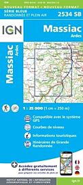 I.G.N - Carte au 1-25.000ème - Série bleue - 2534SB - Massiac - Ardes