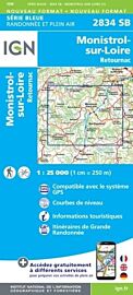 I.G.N - Carte au 1-25.000ème - Série bleue - 2834SB - Monistrol-Sur-Loire - Retournac