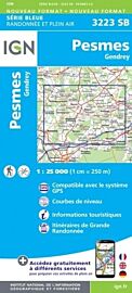 I.G.N - Carte au 1-25.000ème - Série bleue - 3223SB - Pesmes - Gendrey