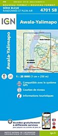I.G.N. Carte au 1-25.000ème - Série bleue - 4701SB - Awala Yalimapo 