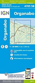 I.G.N. Carte au 1-25.000ème - Série bleue - 4705SB - Organabo 