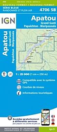 I.G.N. Carte au 1-25.000ème - Série bleue - 4706SB - Apatou Grand Santi Maripasoula Papaïchton 
