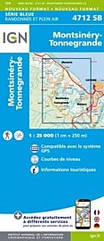 I.G.N. Carte au 1-25.000ème - Série bleue - 4712SB - Montsinéri - Tonnegrande 