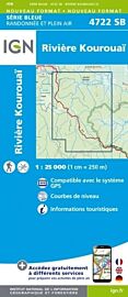I.G.N. Carte au 1-25.000ème - Série bleue - 4722SB - Riviere Kourouaï 