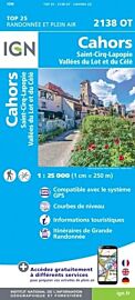 I.G.N - Carte au 1-25.000ème - TOP 25 - 2138OT - Cahors - Saint-Cirq-Lapopie - Vallées du Lot et du Célé