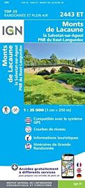 I.G.N - Carte au 1-25.000ème - TOP 25 - 2443ET - Monts de Lacaune - la Salvetat-Sur-Agout - PNR du Haut-Languedoc
