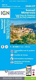 I.G.N - Carte au 1-25.000ème - TOP 25 - 2444ET - Somail - Minervois - Saint-Pons-De-Thomières - PNR du Haut-Languedoc