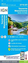 I.G.N - Carte au 1-25.000ème - TOP 25 - 3715ET - Saverne - Wasselonne - Rocher de Dabo
