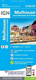 I.G.N - Carte au 1-25.000ème - TOP 25 - 3720ET - Mulhouse - Forêt domaniale de la Hardt