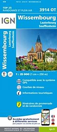 I.G.N - Carte au 1-25.000ème - TOP 25 - 3914OT - Wissembourg - Lauterbourg - Soufflenheim
