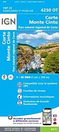 I.G.N - Carte au 1-25.000ème - TOP 25 - 4250OT - Corte - Monte Cinto - PNR de Corse