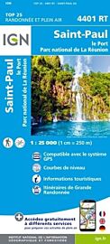 I.G.N - Carte au 1-25.000ème - TOP 25 - 4401 RT - Saint Paul le Port - Parc National de la Réunion