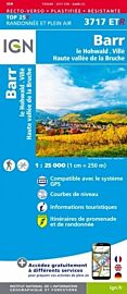 I.G.N - Carte au 1-25.000ème - TOP 25 - 3717ETR (résistante) - Barr - Le Hohwald - Villé - Haute Vallée de la Bruche